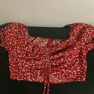 Cute heart printed top